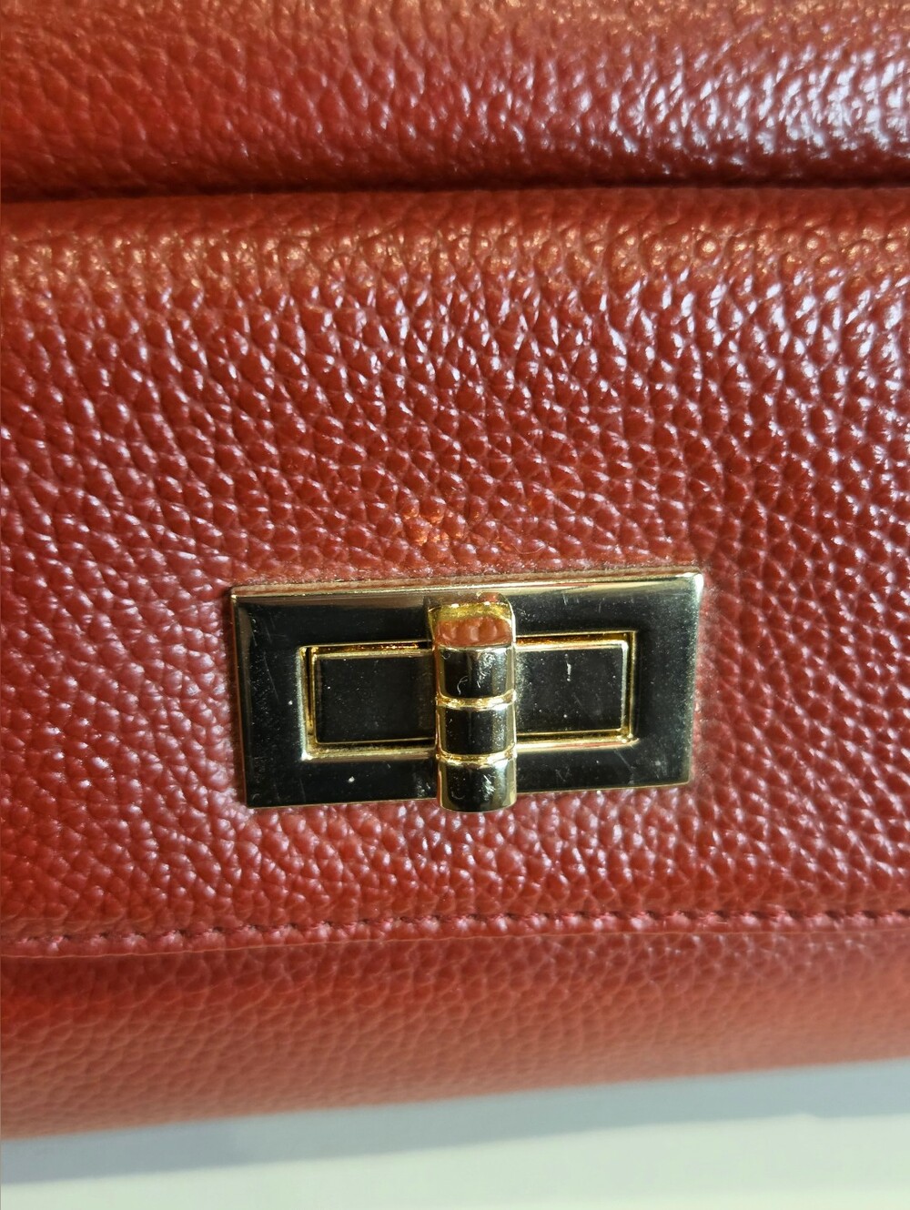 Mia Capella Red Genuine Leather Satchel Doctor Bag Top Handle Crossbody - Picture 2 of 15